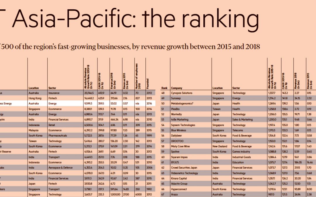 Next Business Energy Top 3 in FT 2020 High-Growth List